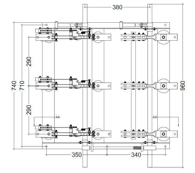 L12 - Chave Secc.Tripolar - 15vK 400Amp com Base e com Carga - CLPCT