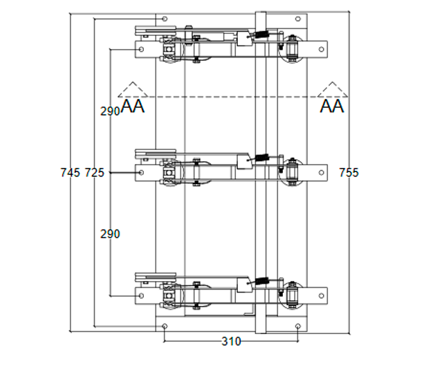 L2 - Chave Secc.Tripolar - 15vK 400Amp sem Base e com Carga - CLSC-L