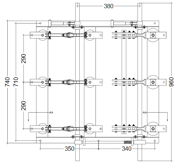 L11 - Chave Secc.Tripolar - 15vK 400Amp com Base e sem Carga - CLPLT