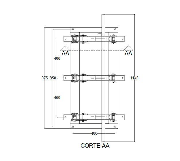 L31 - Chave Secc.Tripolar - 25vK 400Amp sem Base e sem Carga - CL