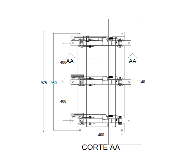 L32 - Chave Secc.Tripolar - 25vK 400Amp sem Base e com Carga - CLSC