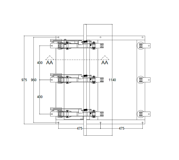 L34 - Chave Secc.Tripolar - 25vK 400Amp com Base e com Carga - CLPC