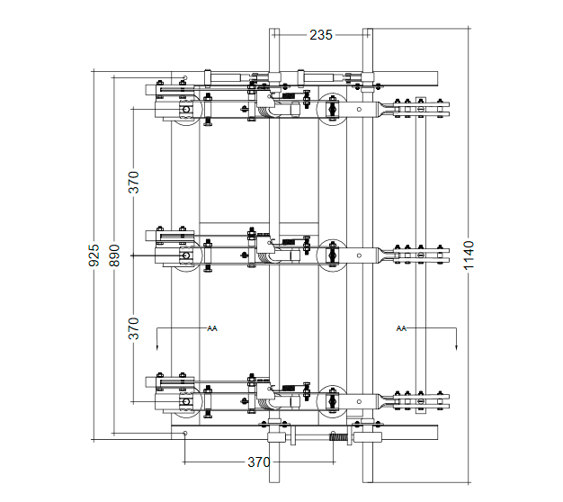 L37 - Chave Secc.Tripolar - 25vK 400Amp sem Base e com Carga - CLSCT