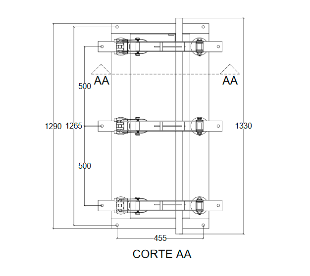 Chave Secc.Tripolar - 35vK 400Amp sem Base e sem Carga - CL