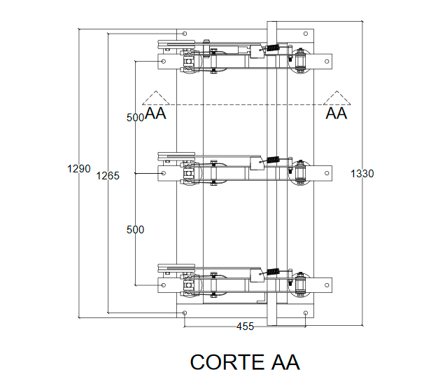 L62 - Chave Secc.Tripolar - 35vK 400Amp sem Base e com Carga - CLSC